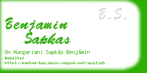 benjamin sapkas business card