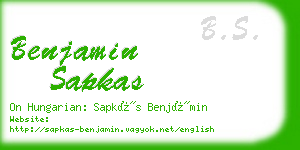 benjamin sapkas business card